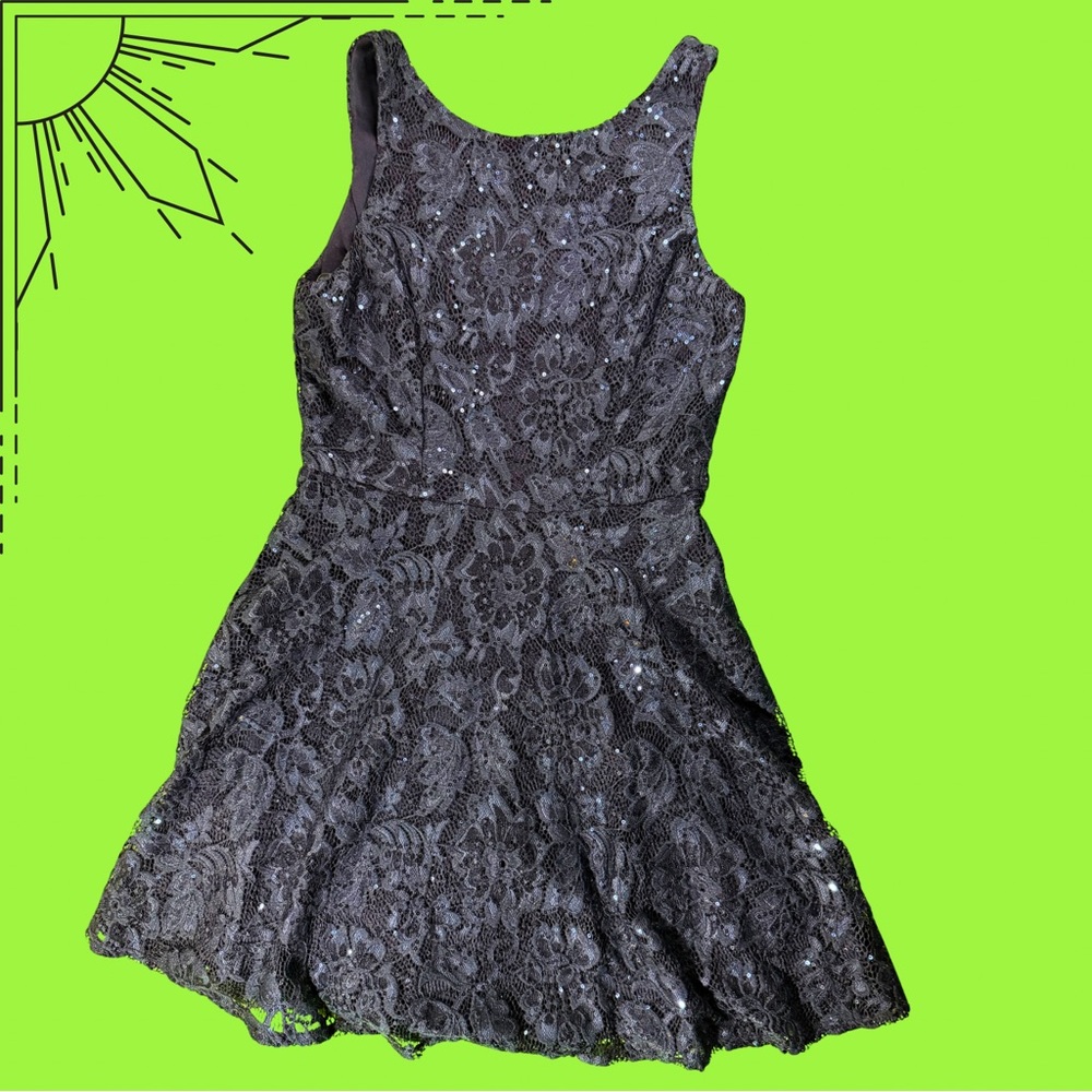 Speechless Navy Lace Sequins Dress